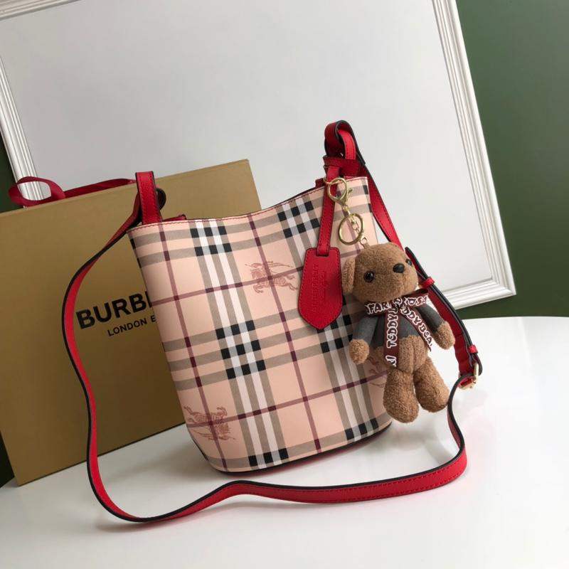 Burberry Handbags 30884011 Checkered Mazai Red